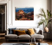 Orange Coast With Blue Sea Beyond By William Wendt Fine Art Print