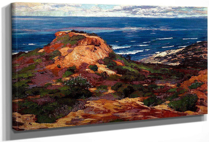 Orange Coast With Blue Sea Beyond By William Wendt Fine Art Print