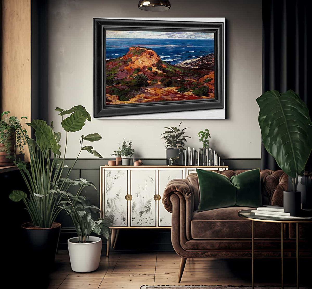 Orange Coast With Blue Sea Beyond By William Wendt Fine Art Print