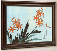 Orange Orchids By Hokusai Fine Art Print