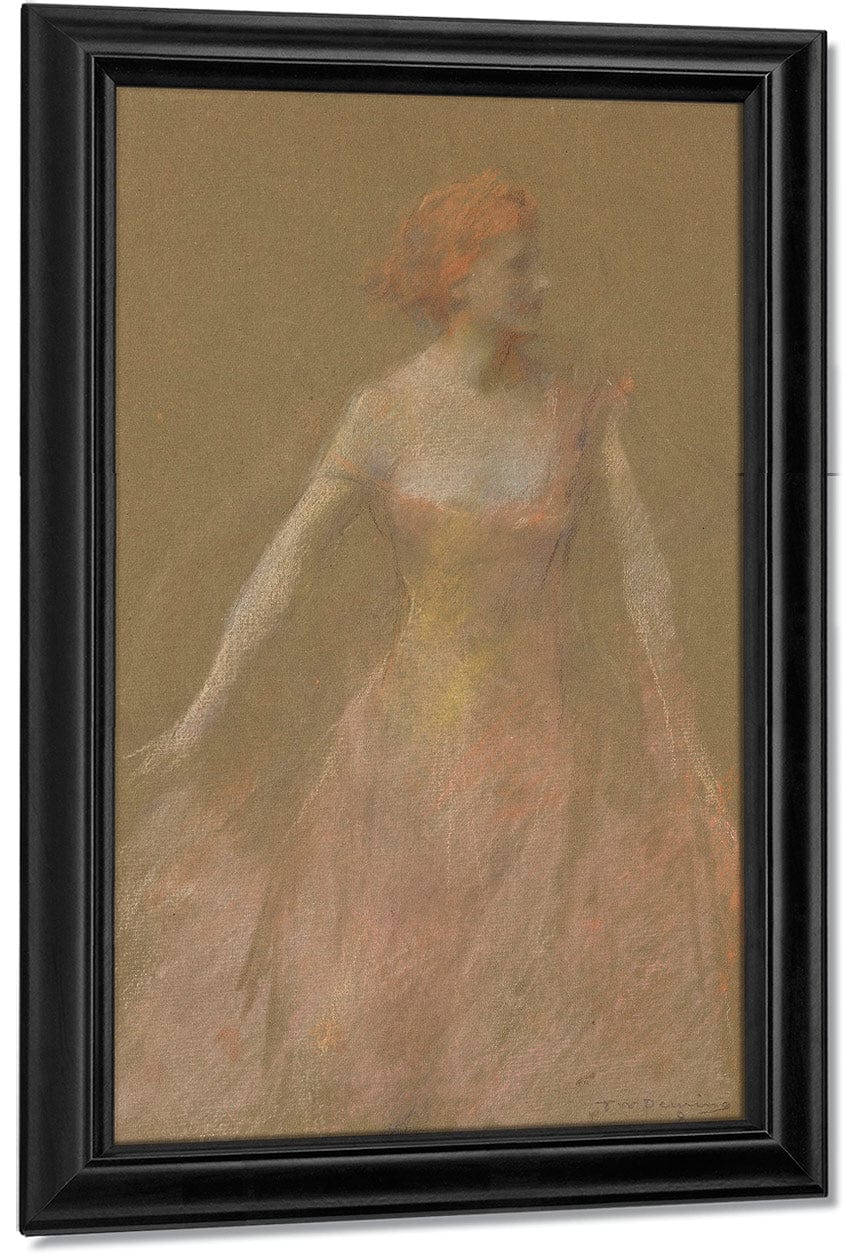 Orange Pink No. 8 By Thomas Wilmer Dewing Fine Art Print