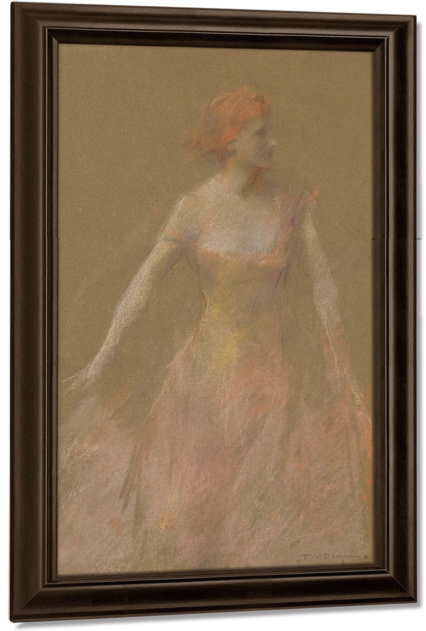 Orange Pink No. 8 By Thomas Wilmer Dewing Fine Art Print