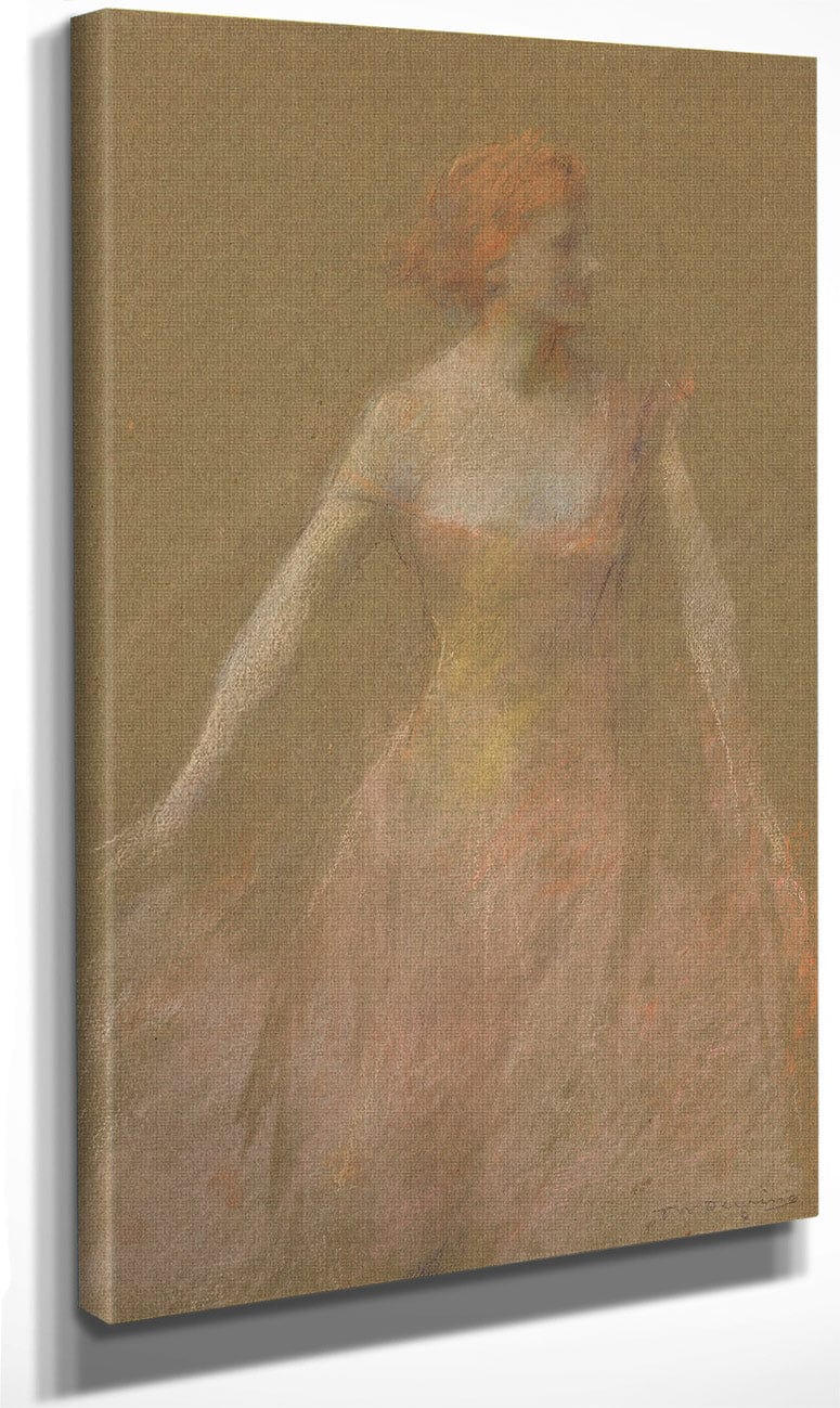 Orange Pink No. 8 By Thomas Wilmer Dewing Fine Art Print