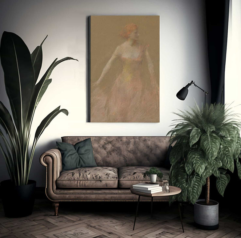 Orange Pink No. 8 By Thomas Wilmer Dewing Fine Art Print