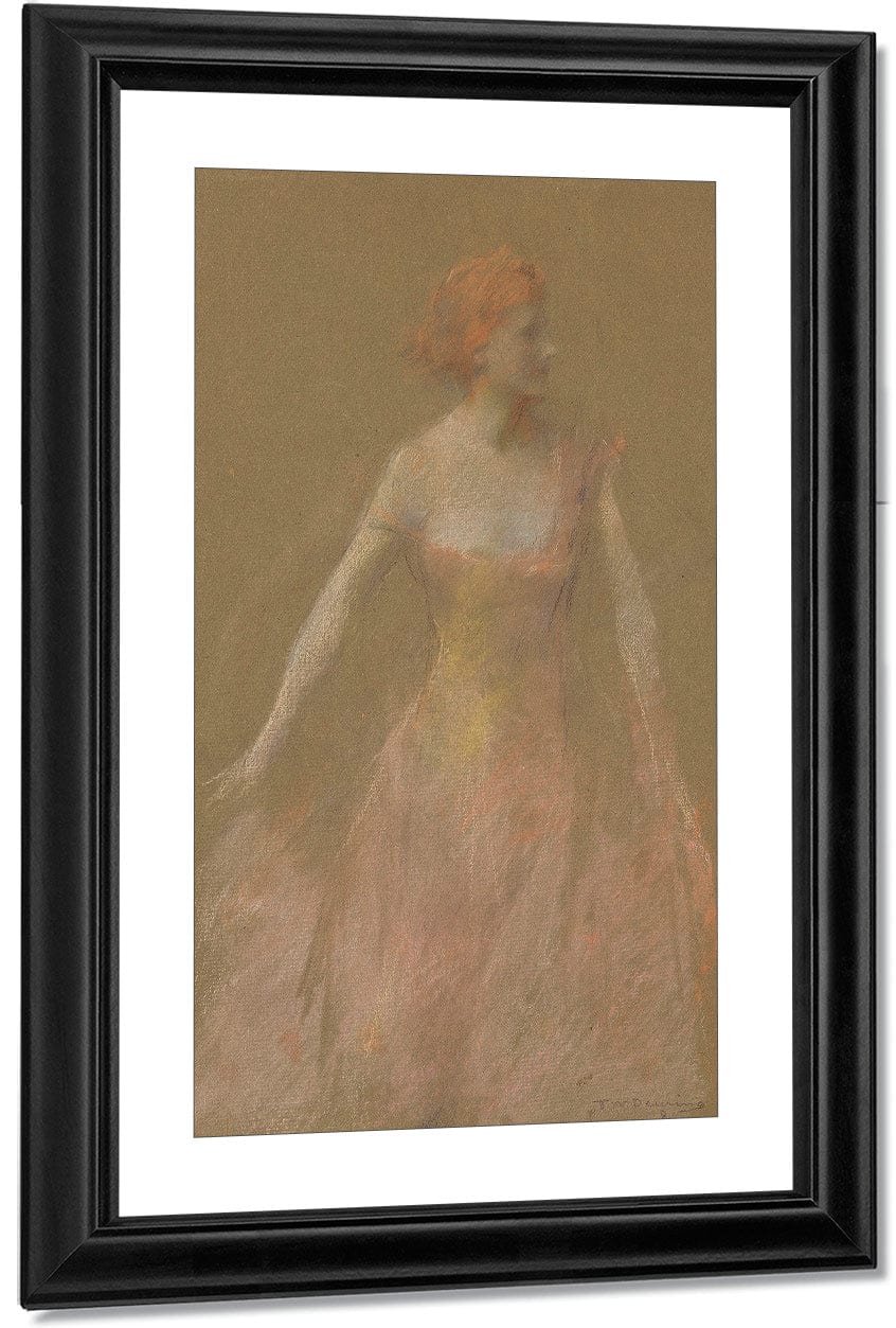 Orange Pink No. 8 By Thomas Wilmer Dewing Fine Art Print