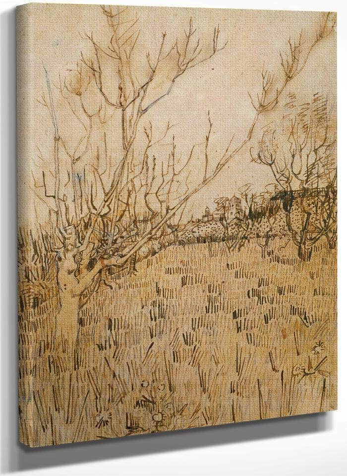 Orchard With Arles In The Background By Vincent Van Gogh Fine Art Print