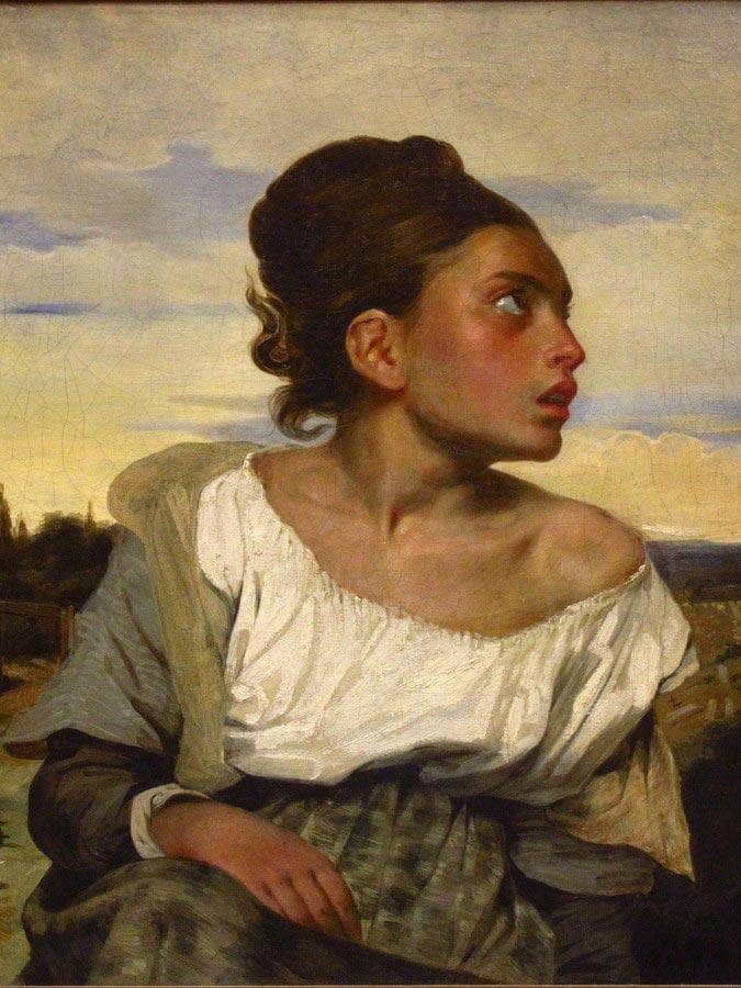 Orphan Girl At The Cemetary by Eugene Delacroix Fine Art Print