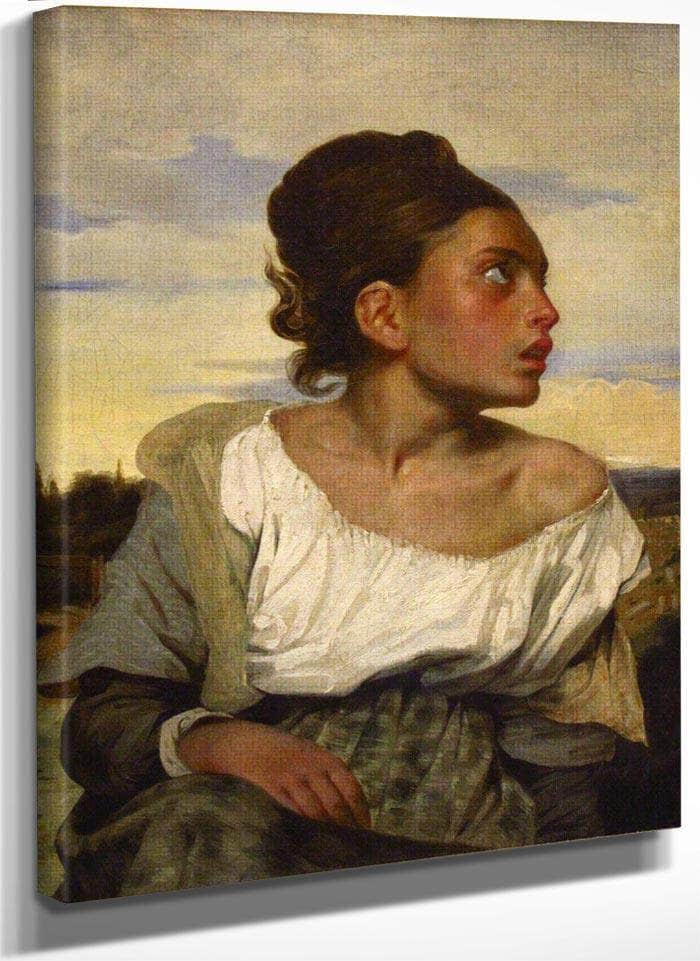 Orphan Girl At The Cemetary by Eugene Delacroix Fine Art Print