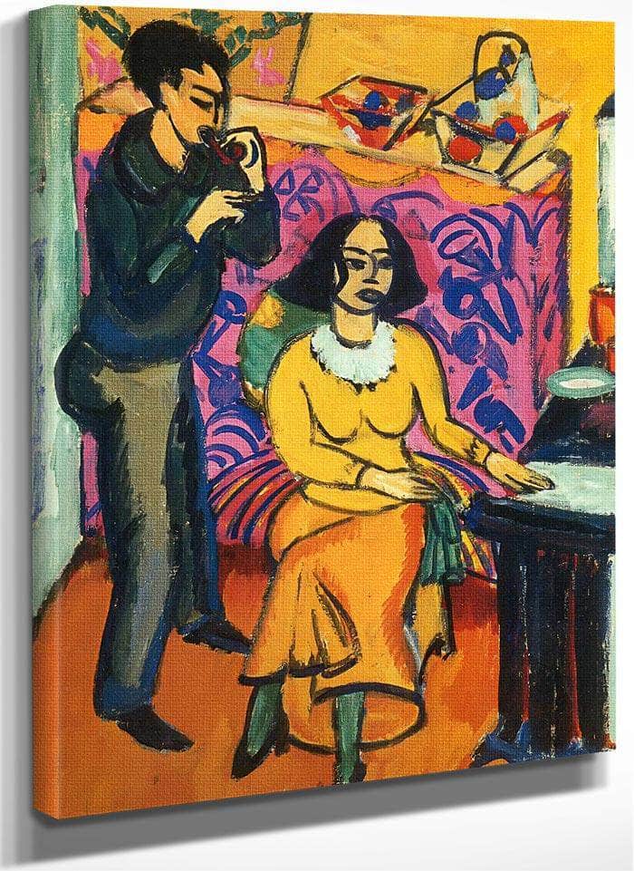 Otto And Maschka Mueller In The Studio By Ernst Ludwig Kirchner Fine Art Print