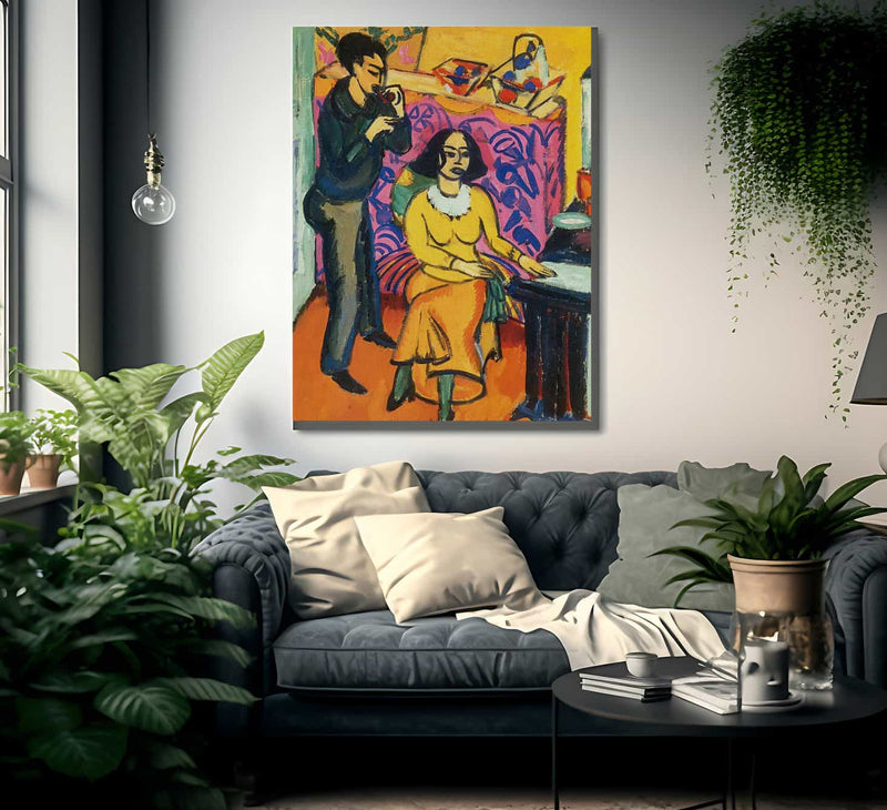 Otto And Maschka Mueller In The Studio By Ernst Ludwig Kirchner Fine Art Print