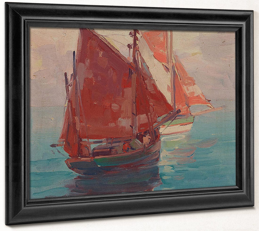 Outbound Fishing Boats By Edgar Payne Fine Art Print