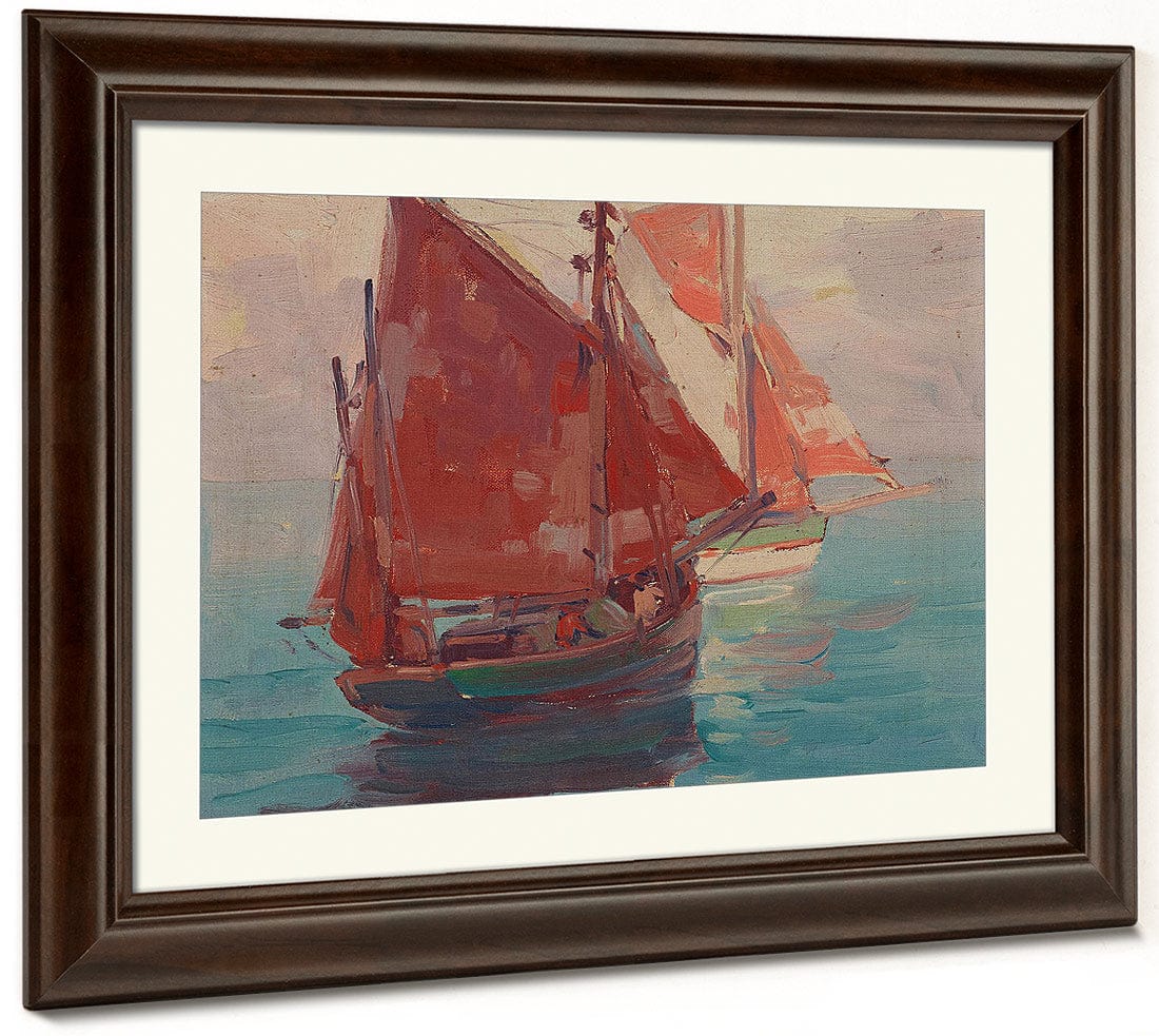Outbound Fishing Boats By Edgar Payne Fine Art Print