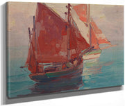 Outbound Fishing Boats By Edgar Payne Fine Art Print