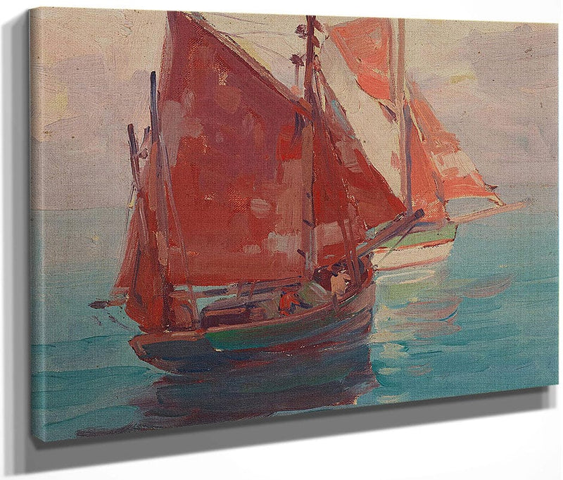 Outbound Fishing Boats By Edgar Payne Fine Art Print