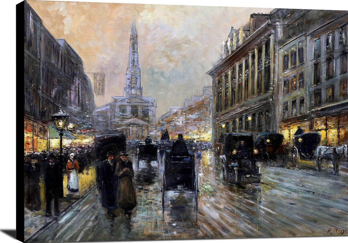Oxford Street, London Painting Rudolf Plessner Canvas Art Fine Art Print