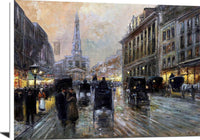 Oxford Street, London Painting Rudolf Plessner Canvas Art Fine Art Print
