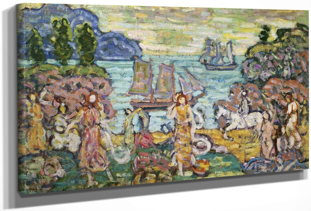 Painting Of A Seaside Scene By Maurice Brazil Prendergast Fine Art Print