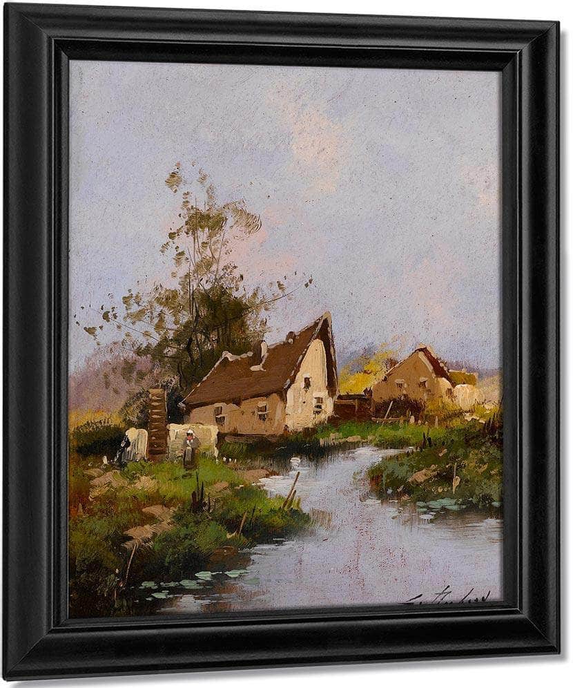 Pair Of Landscapes By Eugene Galien Laloue Fine Art Print