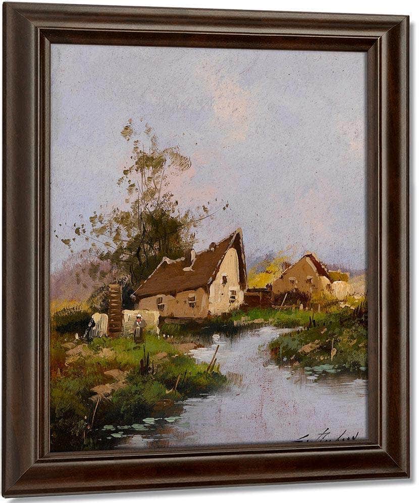 Pair Of Landscapes By Eugene Galien Laloue Fine Art Print