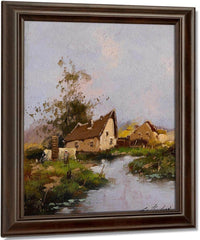 Pair Of Landscapes By Eugene Galien Laloue Fine Art Print