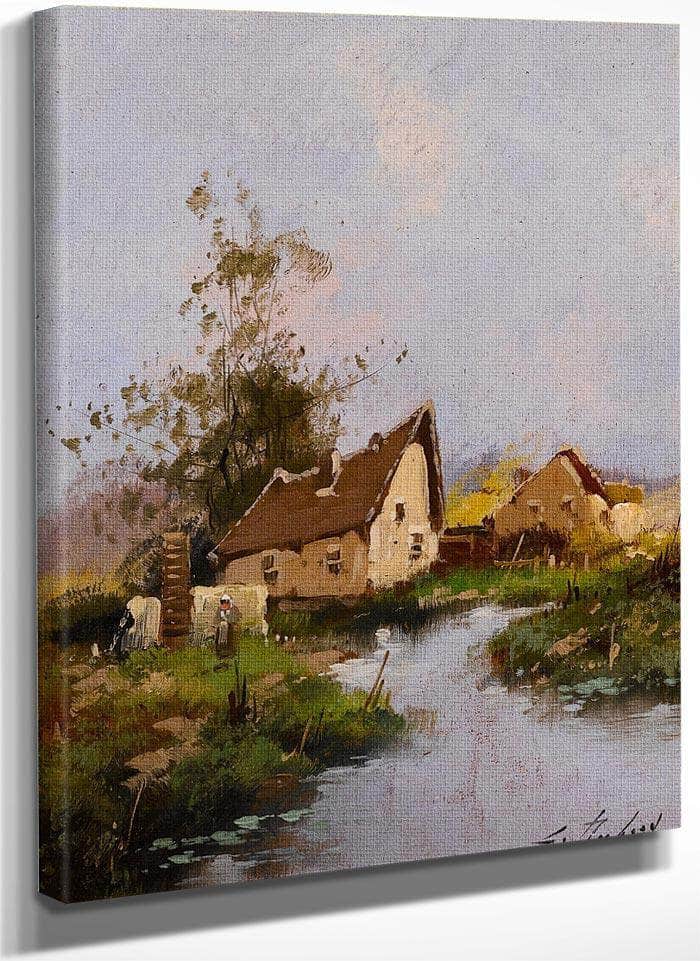 Pair Of Landscapes By Eugene Galien Laloue Fine Art Print