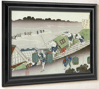 Palanquin Bearers On A Steep Hill By Hokusai Fine Art Print