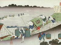 Palanquin Bearers On A Steep Hill By Hokusai Fine Art Print