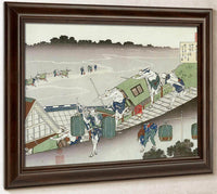Palanquin Bearers On A Steep Hill By Hokusai Fine Art Print