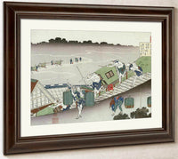 Palanquin Bearers On A Steep Hill By Hokusai Fine Art Print