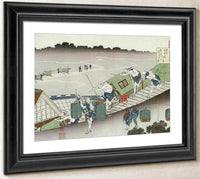 Palanquin Bearers On A Steep Hill By Hokusai Fine Art Print
