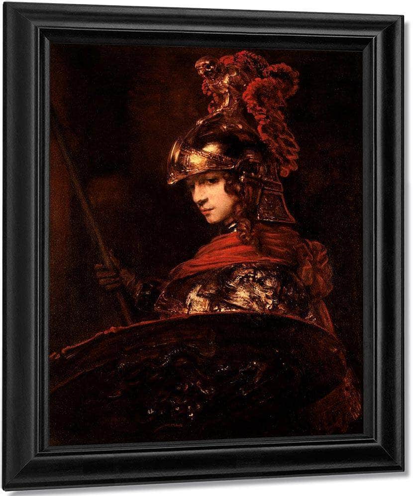 Pallas Athena Or Armoured Figure By Rembrandt Fine Art Print