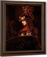 Pallas Athena Or Armoured Figure By Rembrandt Fine Art Print