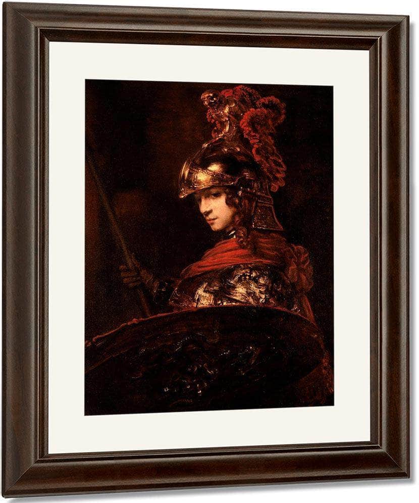 Pallas Athena Or Armoured Figure By Rembrandt Fine Art Print