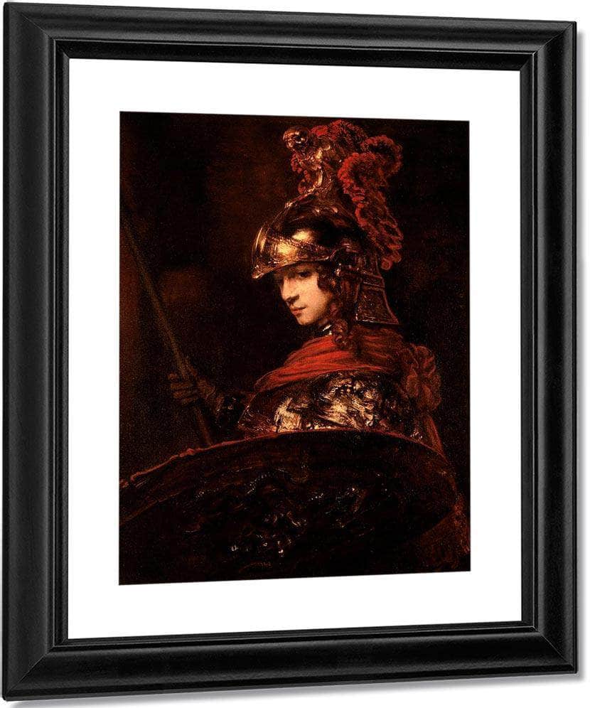 Pallas Athena Or Armoured Figure By Rembrandt Fine Art Print
