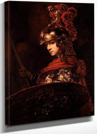 Pallas Athena Or Armoured Figure By Rembrandt Fine Art Print