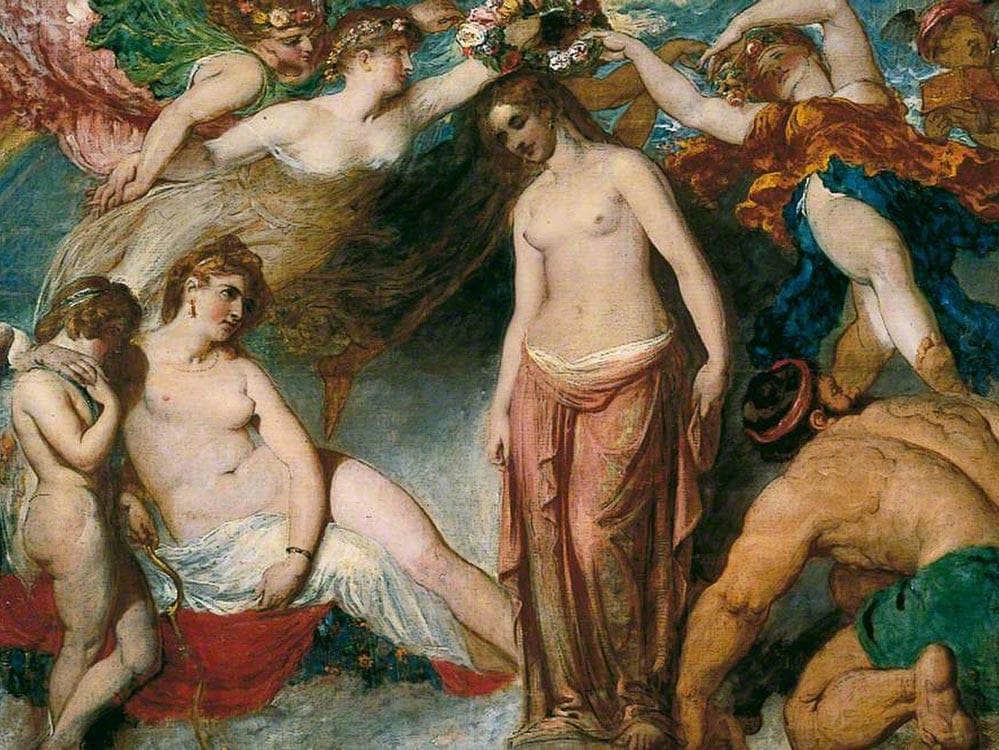 Pandora Crowned By The Seasons 3 By William Etty Fine Art Print