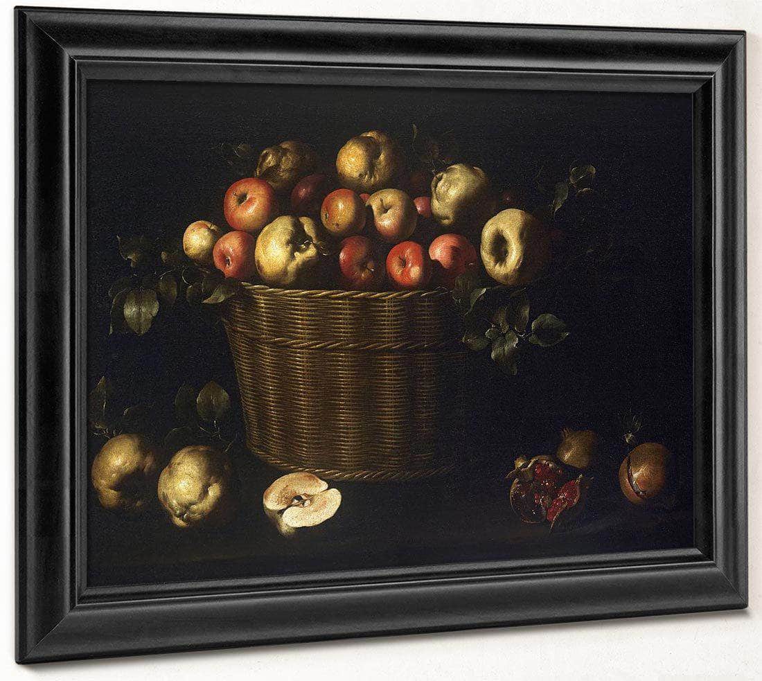 Panera De Pomes Codonys I Magranes By Juan De Zurbaran Fine Art Print