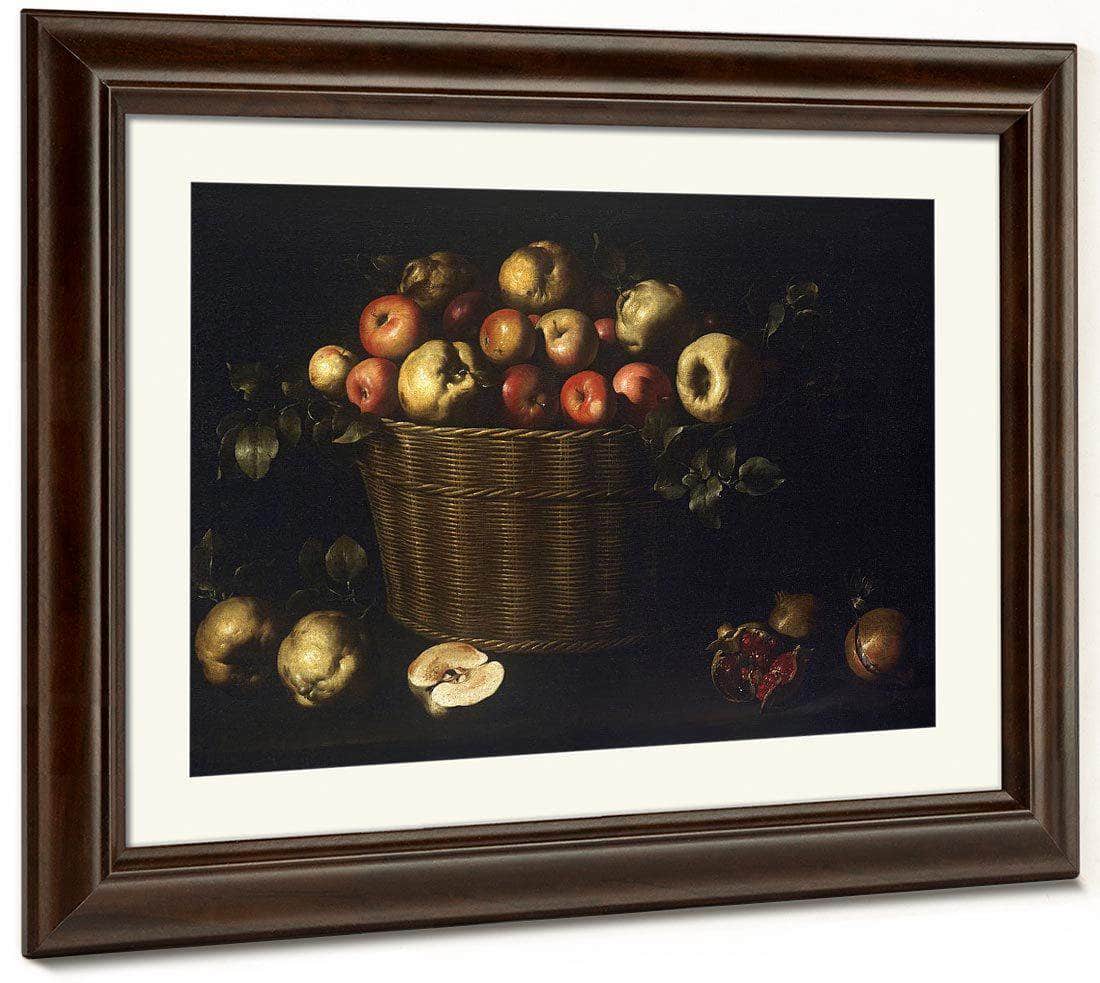 Panera De Pomes Codonys I Magranes By Juan De Zurbaran Fine Art Print