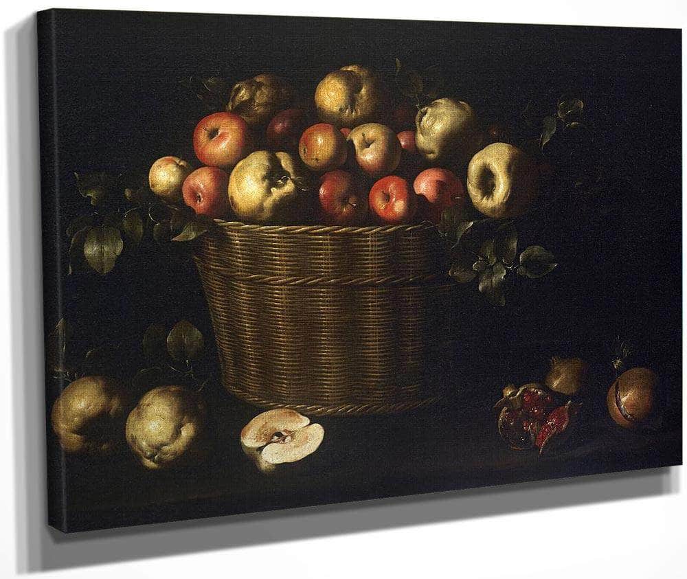 Panera De Pomes Codonys I Magranes By Juan De Zurbaran Fine Art Print