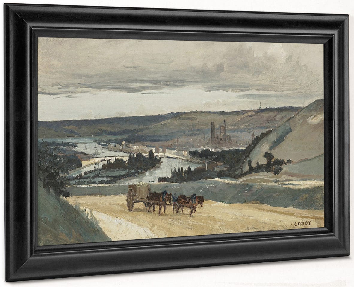 Panoramic View Of Rouen By Jean Baptiste Camille Corot Fine Art Print