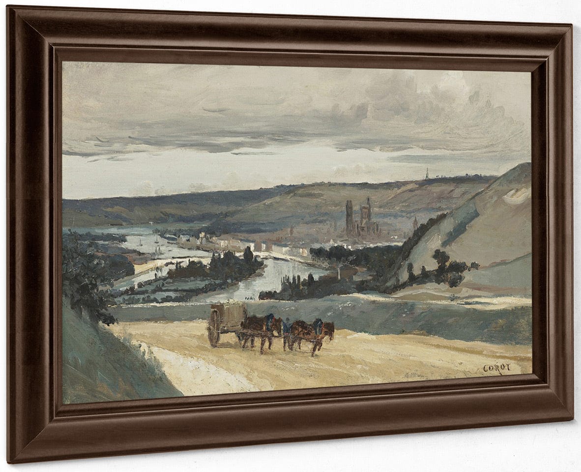 Panoramic View Of Rouen By Jean Baptiste Camille Corot Fine Art Print
