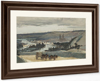 Panoramic View Of Rouen By Jean Baptiste Camille Corot Fine Art Print