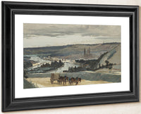 Panoramic View Of Rouen By Jean Baptiste Camille Corot Fine Art Print