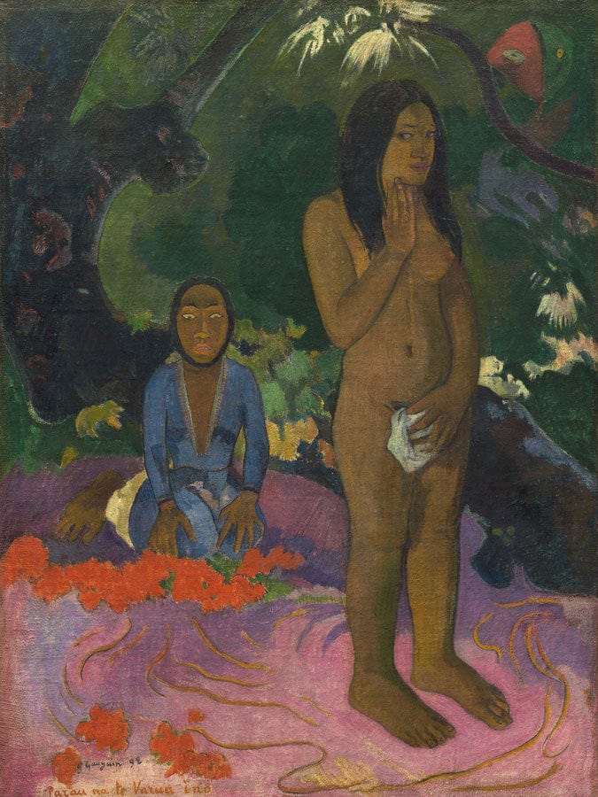 Parau Na Te Varua Ino (Words Of The Devil) I By Eugene Henri Paul Gauguin Fine Art Print
