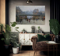 Paris Boulevard De La Chapelle With The Metro Overhead By Eugene Galien Laloue Fine Art Print