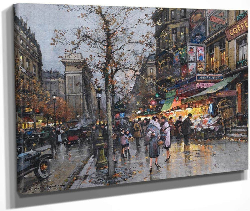 Paris La Porte Saint Martin By Eugene Galien Laloue Fine Art Print