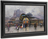 Paris Les Halles By Eugene Galien Laloue Fine Art Print