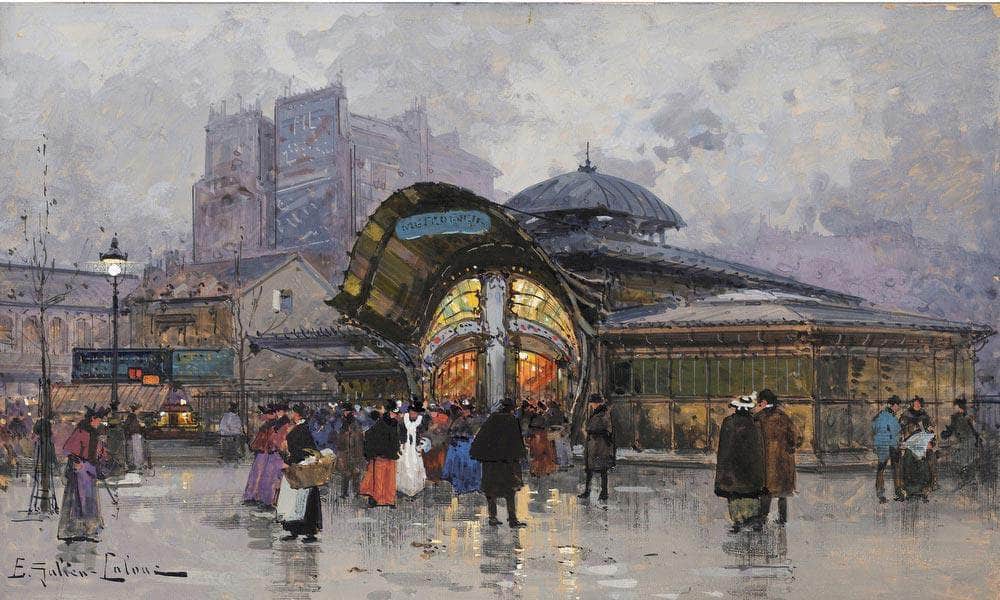 Paris Les Halles By Eugene Galien Laloue Fine Art Print