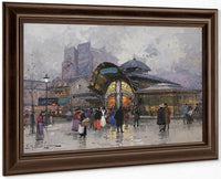Paris Les Halles By Eugene Galien Laloue Fine Art Print