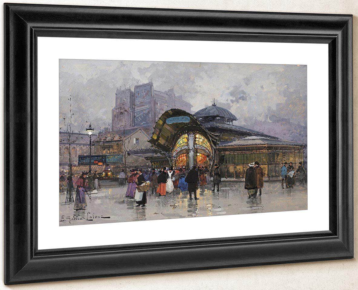 Paris Les Halles By Eugene Galien Laloue Fine Art Print
